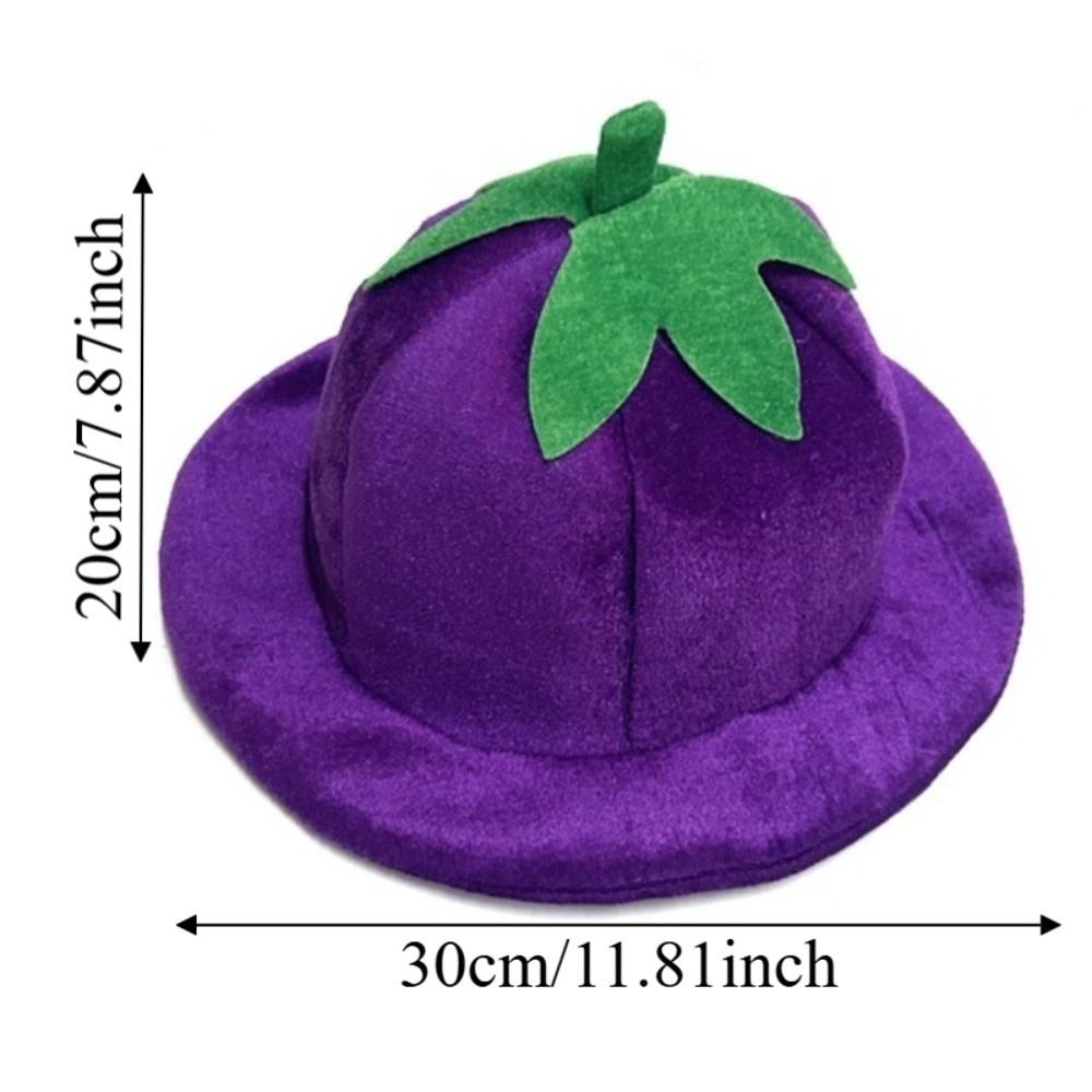 Gift Creative Plush Eggplant Hat Comfortable Soft Vegetable Headwear Lightweight Cute Halloween Cap Children