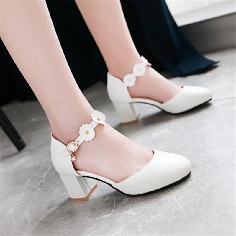 Shoes for Women Summer Elegant Round Toe High Heel Wedding Party Evening PU Leather Casual Comfortable Sandalias De Mujer