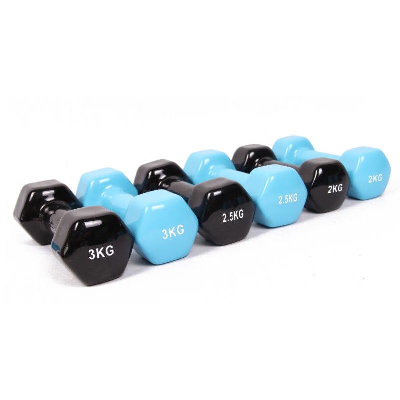 Compact Colored Rubber Dumbbell Set