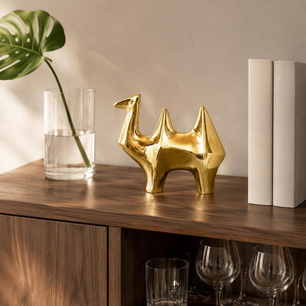 Ceramic Animal Figurine Nordic Contemporary Decoration Shiny Finish Dog for