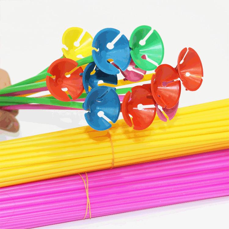 Pure White Balloon Stick & Cup Holder, 10-12 inch, for Events & Promotions