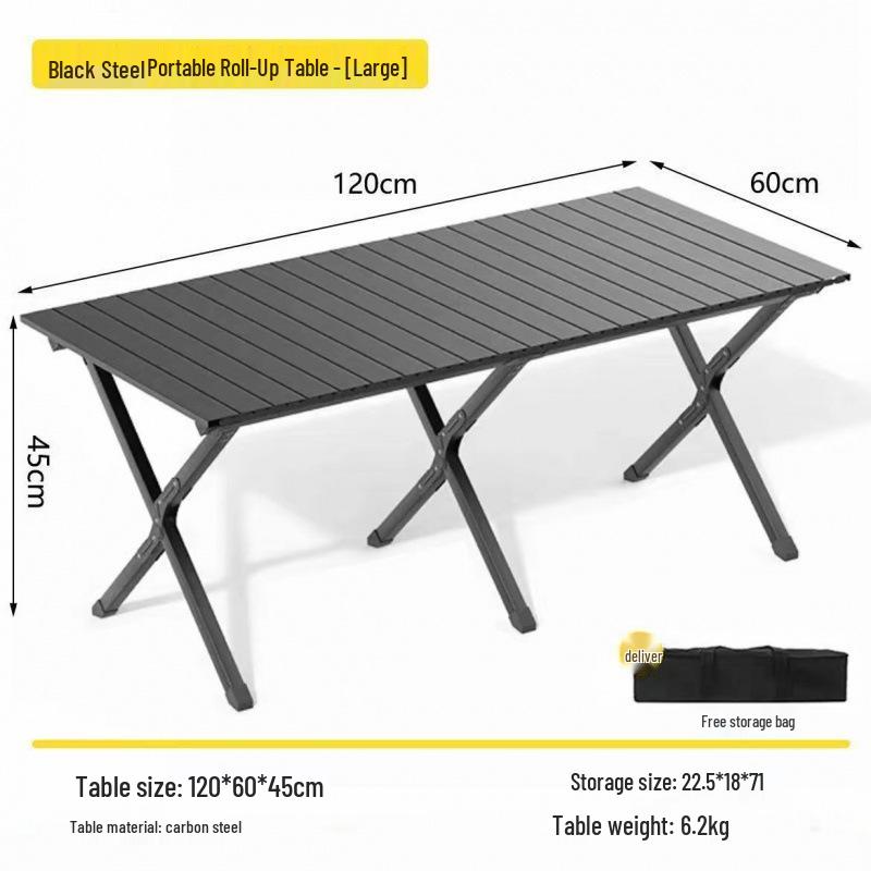 Portable Outdoor Folding Camping Table & Chairs Set – Roll-up Picnic & Stall Equipment