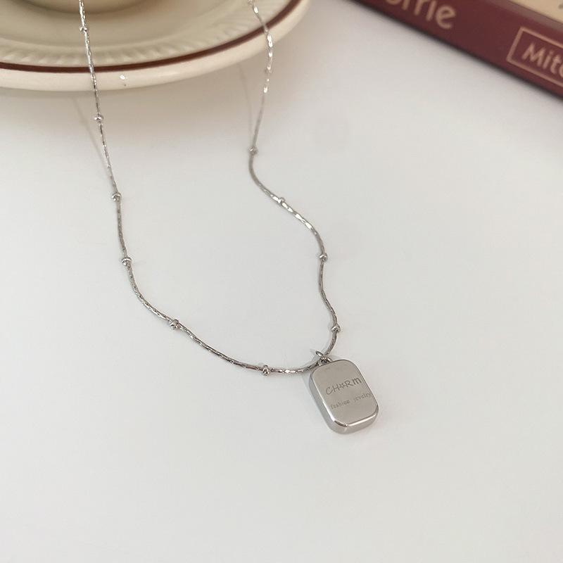 Goldbarren Bohnen Halskette - Edelstahl, Nischendesign, Schlichte Schlüsselbeinkette, Vielseitiger Modeschmuck