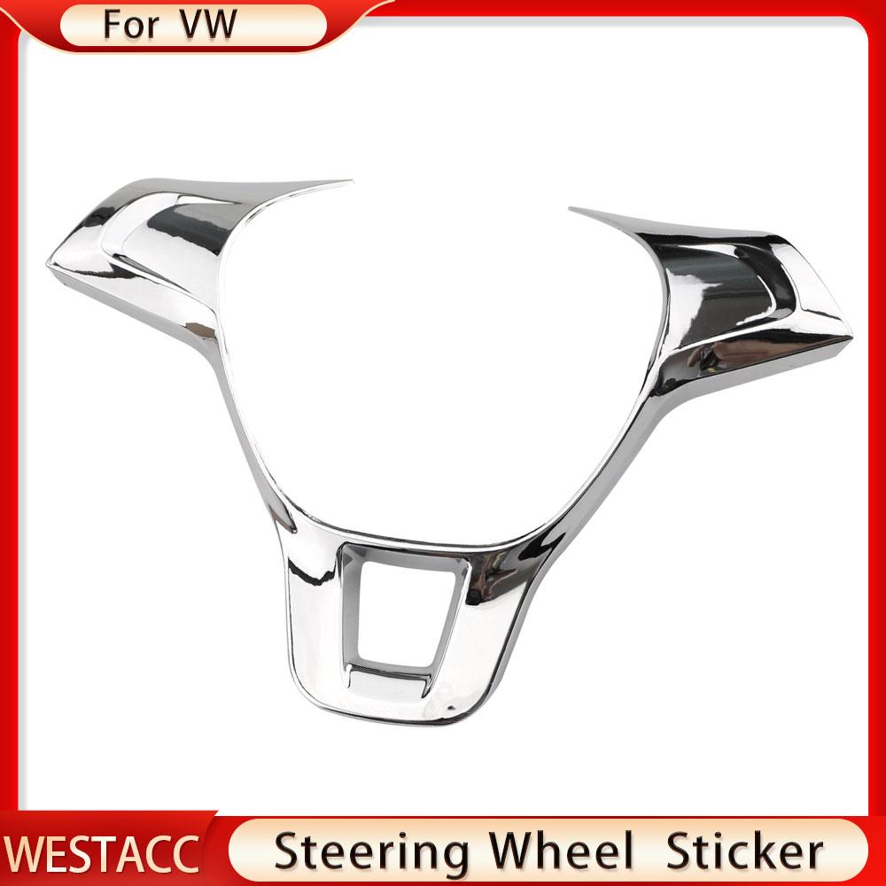 ABS Chrome Car Steering Wheel Cover Sticker Trim for Golf 7 GTI MK7 Jetta MK6 2015- Polo 2017-