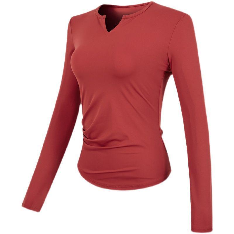 Women's Quick-Dry V-Neck Slimming T-Shirt for Running and Yoga