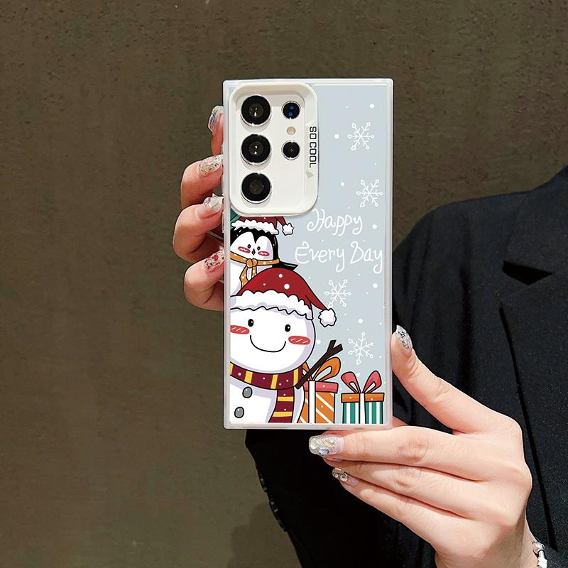 Husă pentru telefon cu laser pentru astronauți de Crăciun pentru iPhone 15 14 Pro Max 13 12 11 Samsung S23 S22 Ultra A54 A53 Copertă din spate cu model de căprior Moș Crăciun antișoc