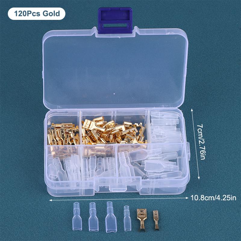 

120/270/315pcs Insulated Spade Connectors Set (2.8/4.8/6.3mm),Gold/Silver Crimp Terminal Kit for Electrical Wiring