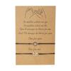2pcs/set Couple Bracelet Simple Alloy Moon and Sun Braided Wish Card Star Bracelets Adjustable Fashion Jewelry Lovers' Gifts