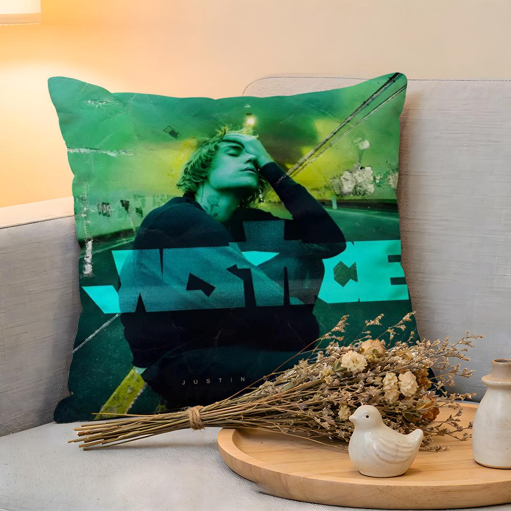 Cushion Cover Linen SkinFriendly Soft Decorative Case For Sofa Home Decor Hot Singer JJustin BBieber Pillow cover 30x30cm