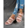 Ladies' Multi-color Elastic Ribbon Slippers with Velcro Adhesive Soft Sole Outdoor Walking Slippers