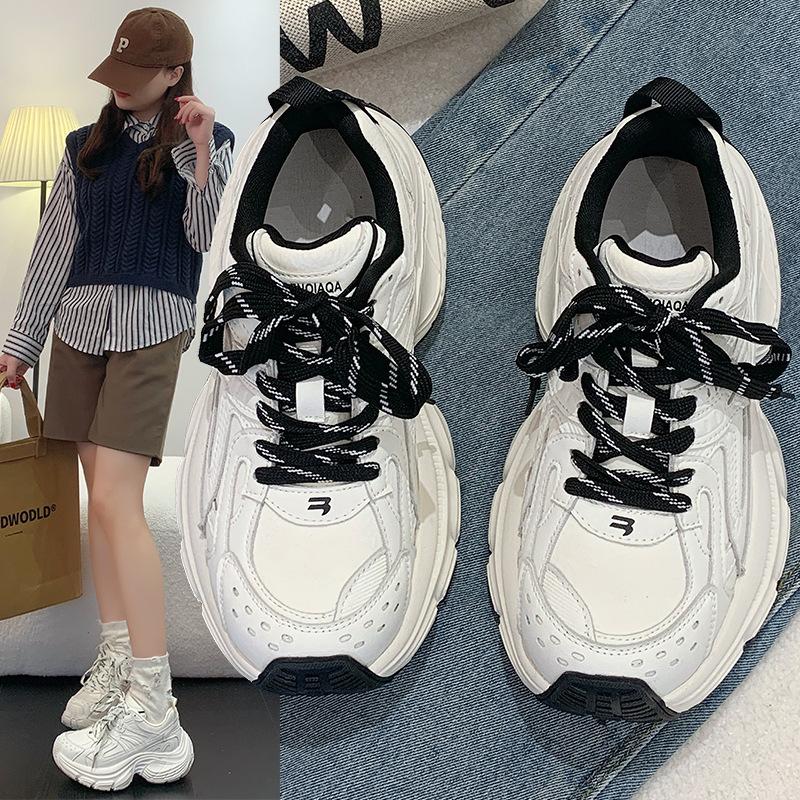 Fried Street Dad Shoes Women's Platform 2025 New Spring Explosion Super Good-looking Versatile Height Increase 6cm Sports and Leisure Shoes