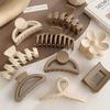 Premium Coffee Matte Claw Hair Clip for Women - Large Shark Hairpin Accessory