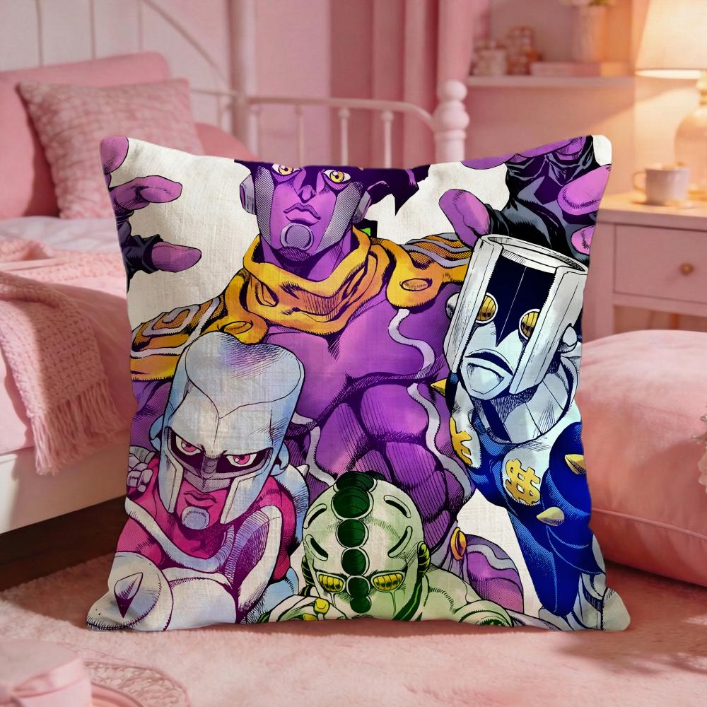 jJoJo Bizarre Adventure Cushion Cover Premium Comfort Reversible Pillow Cove Two in One Design for Any Room Car Interior