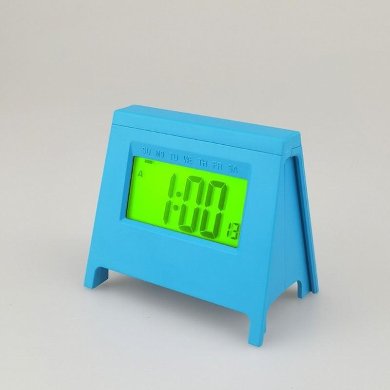 Automatic Night Light Mini Alarm Clock for Bedroom or Office Quiet Mechanism 12/24 Hour LCD Display Digital Table Clock