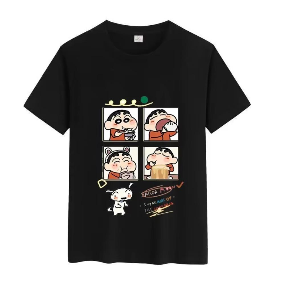 Anime Crayon Shin-chan Boys Girls Cotton T-Shirt Summer Short Sleeve Children Top Cartoon Printed T Shirt Fashion Kid Tee