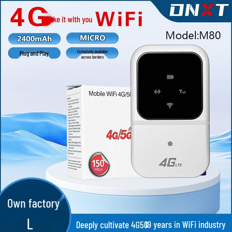 H80 Wireless 4G MIFI Router, SIM Card Slot, 2400mAh Battery, Portable Car WiFi.