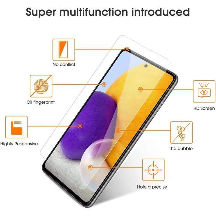 4x verre trempé pour samsung a73 5g, film vitre de protection 9h transparent haute résistance