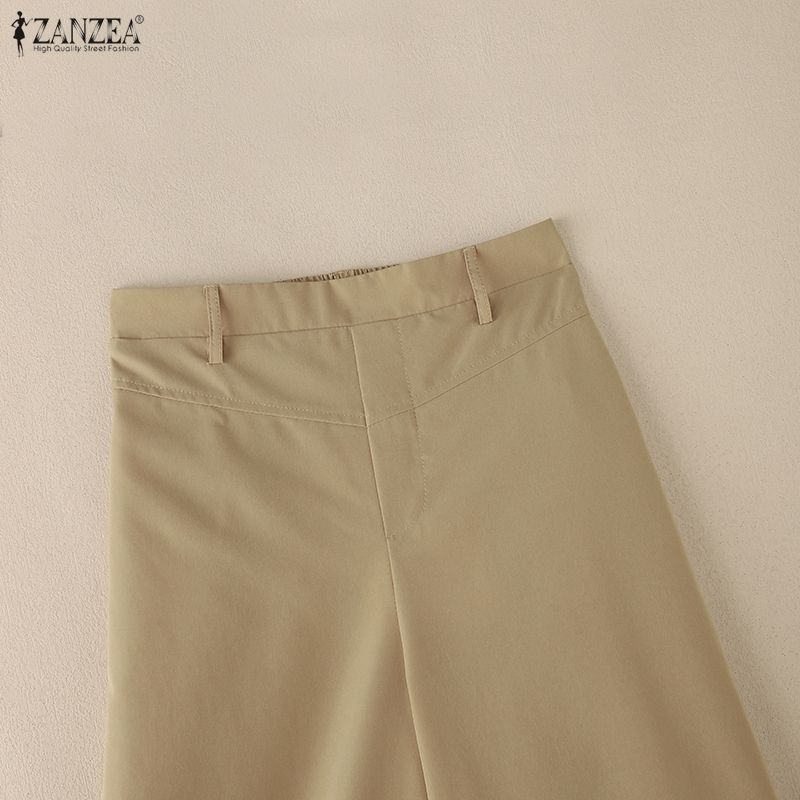 ZANZEA Women Casual Solid Color Loose Wide Leg Pants