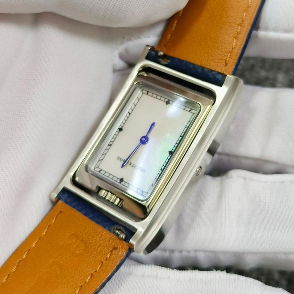 Relógio de Quartzo Quadrado Novo da Moda 2025 Specht & Söhne Dupla Face Relógios Masculinos Aço Inoxidável Cristal de Safira Reloj Hombre 24.5MM