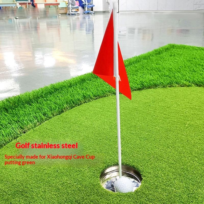 Golf Treningsutstyr Flaggstangholder For Puttinghull Kopp Solid Rustfritt Stål Treningsgolfkopp Lite Rødt Flagg Golfutstyr