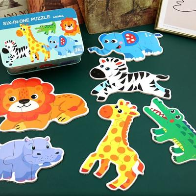 Dinosaur 3D Wooden Puzzle Montessori Baby Wooden Toys Brain Teaser Cartoon Animal Jigsaw  Preschool