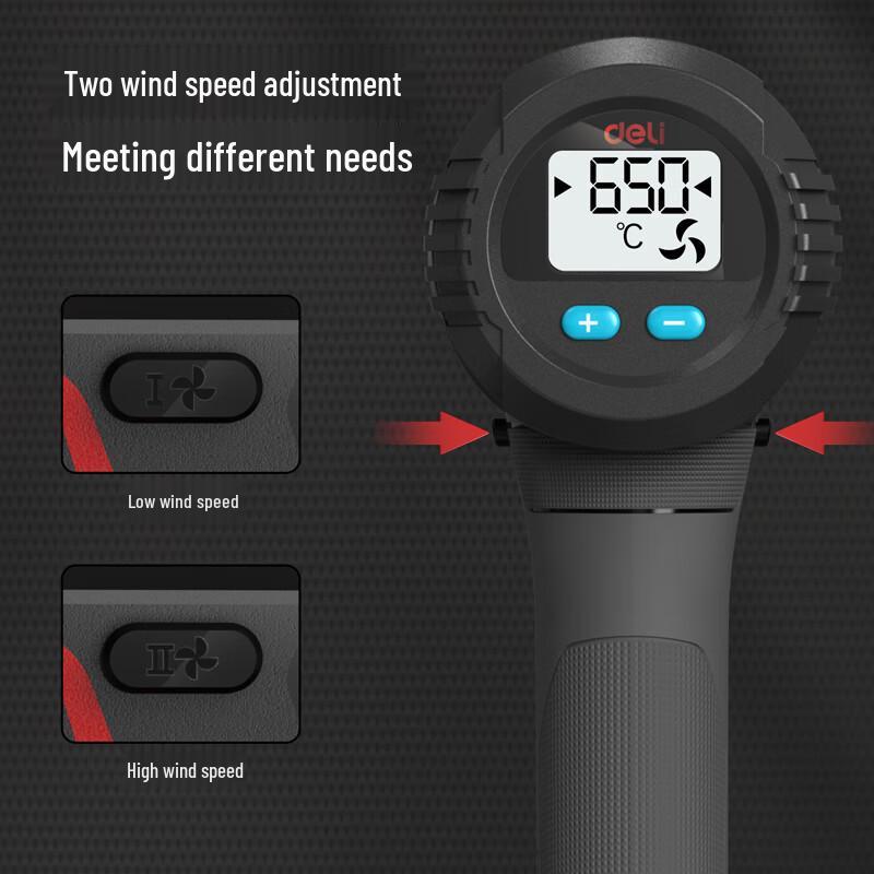 Deli DL 2000W Digital Adjustable Hot Air Gun CN Plug (adapter Included)