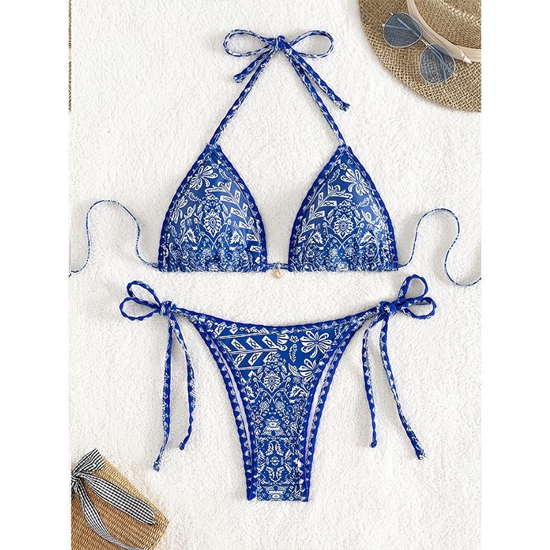 TS JYL-SW231 Color Block Lace-Up Two-Piece, Skirted Boyshort Swimwear For Beach S