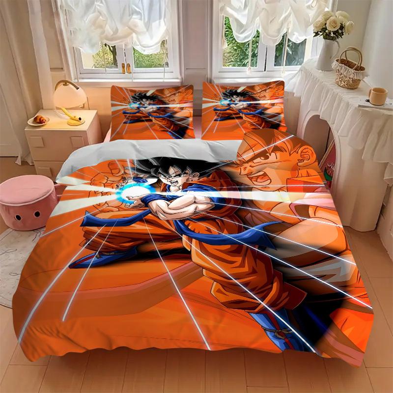 3pcs Goku, DragonBall Bedding Set. Soft and Comfortable with No Core Included (1x Duvet Cover + 2x Pillow Covers) yy251009231