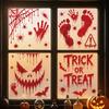 New Halloween Horror Bloodstain Window Sticker Spider-Bat TRICK OR TREAT Themed Static Glass Sticker