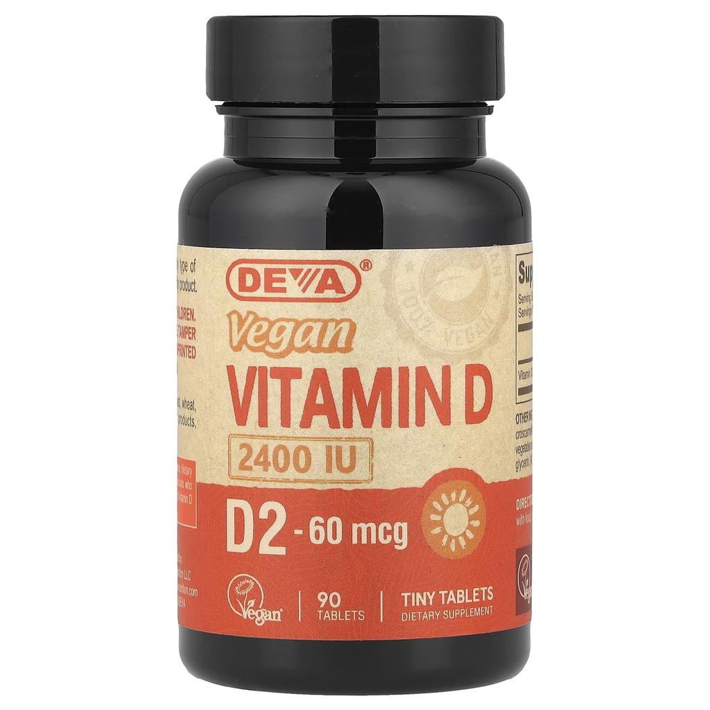 Vegan Vitamin D2, 60Mcg (2,400Iu), 90 Tablets