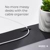Nordik Faux Leather Desk Mat with Cable Organizer (Black, 90 x 43 cm) Premium Extended Mouse Mat for Home and Office Accessories - Felt Vegan Large
