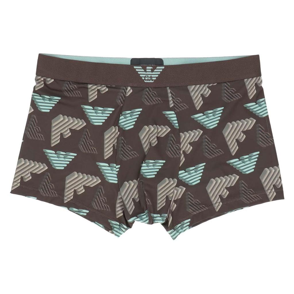 Emporio Armani ALL OVER MICROFIBER Boxer Shorts, Men's, Sizes S/M/L, Front Closure, EU Sizes, 54059972, Brown