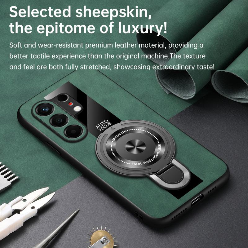 For Tecno Camon 50 Ultra Magsafe Wireless Charging Cover For Tecno Camon 50 Pro 4G PU Leather Shockproof Ring Stand Holder Case