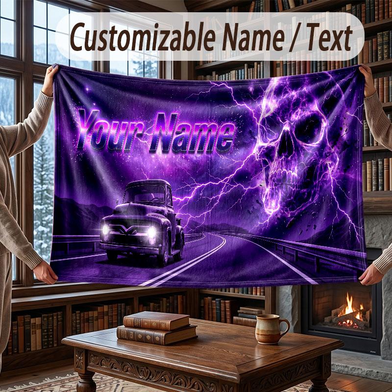 Abstract Personalized Theme Throw Blanket Custom Name Text Personalized Blanket Soft Cozy Blanket for Home Sofa Bed