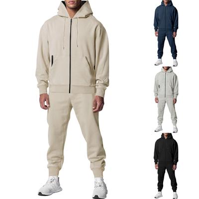 Cardigan de lapela masculina com botão, manga comprida, calça casual, conjunto de duas peças
