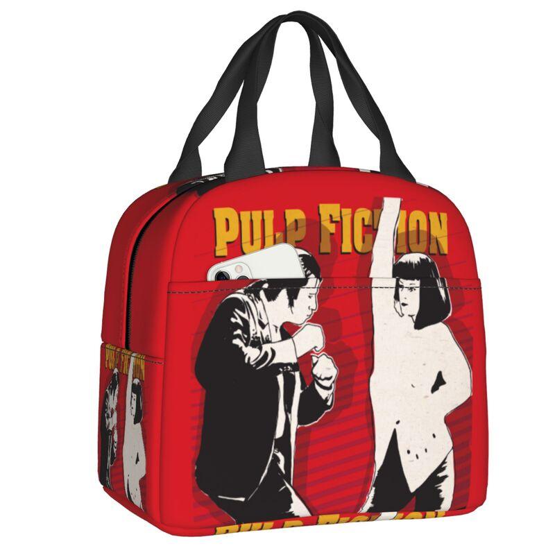 Custom Vintage Film Quentin Tarantino Lunch Box Pulp Fiction Kill Bill Thermal Cooler Food Insulated Lunch Bag Portable Tote Bag