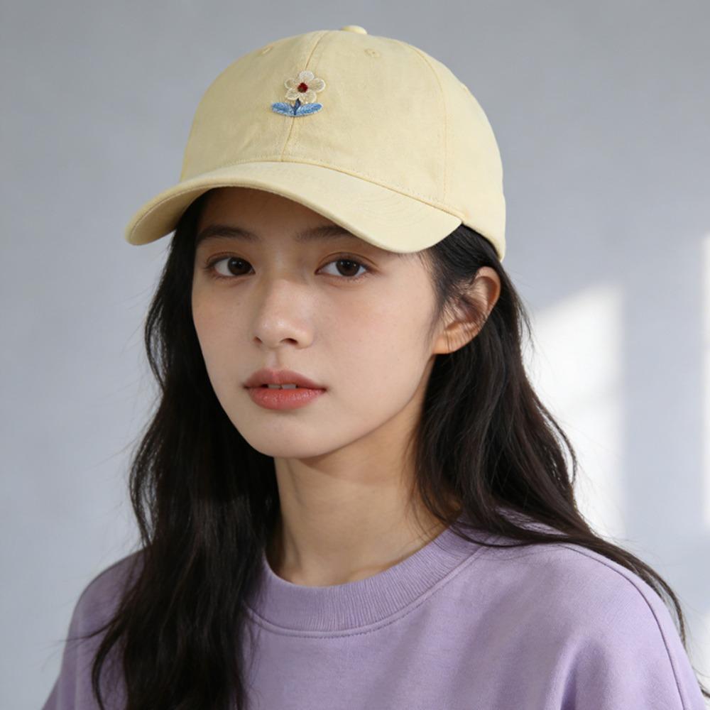 Adjustable Embroidered Peaked Hat Korean Style Sunshade Casquette Flower Baseball Cap  Outdoor