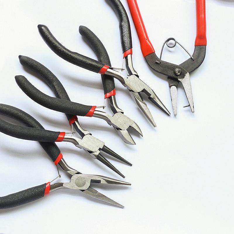 DIY Beading Tool Kit: Bent Needle, 9 Needles, T-Shaped Pliers, Round Nose Pliers for Handmade Jewelry Earrings and Studs