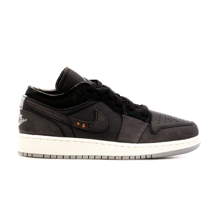 Air Jordan 1 Low SE Craft GS Inside Out - Black Kids Sneakers Light-Graphite Sail Cement-Grey DV0478-001