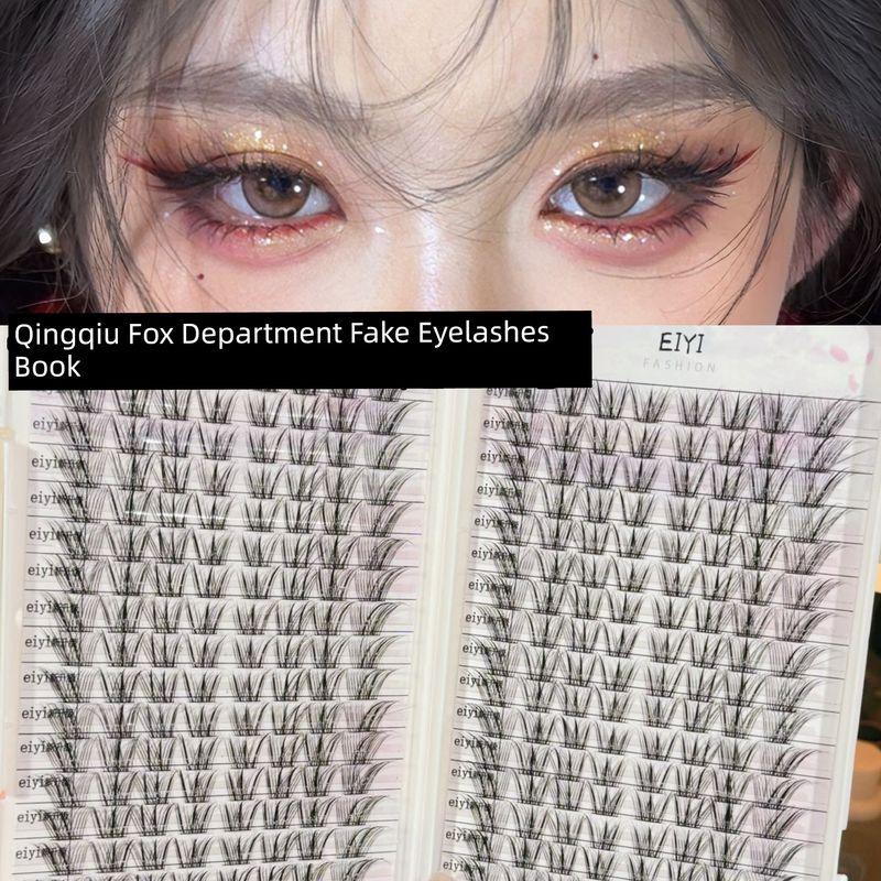 

Glue-Free Qingqiu Fox Fake Eyelashes Book Fox Series Fancy Oblique Flying Mirror Cos Fox Eyelash 2025 New Arrival [Glue Type] 32 Rows of Large Capacity Qingqiu Fox