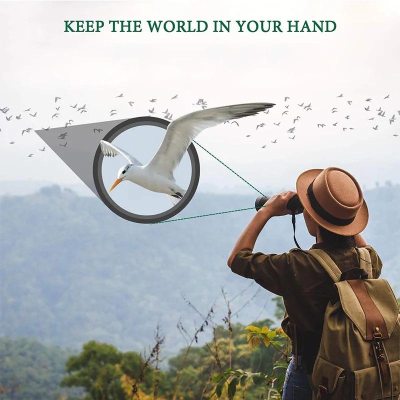 Mini Portable Powerful Binoculars Professional 50000m Hd Telescope Foldable Monocular Long Range Bak4 Prism For Outdoor Camping