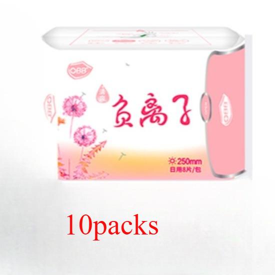 10packs Anion Sanitary Napkin for Women Napkin Sanitary Tampons Kill Bacteria Anion Pad with Daily Use Anion Hygienic Pad