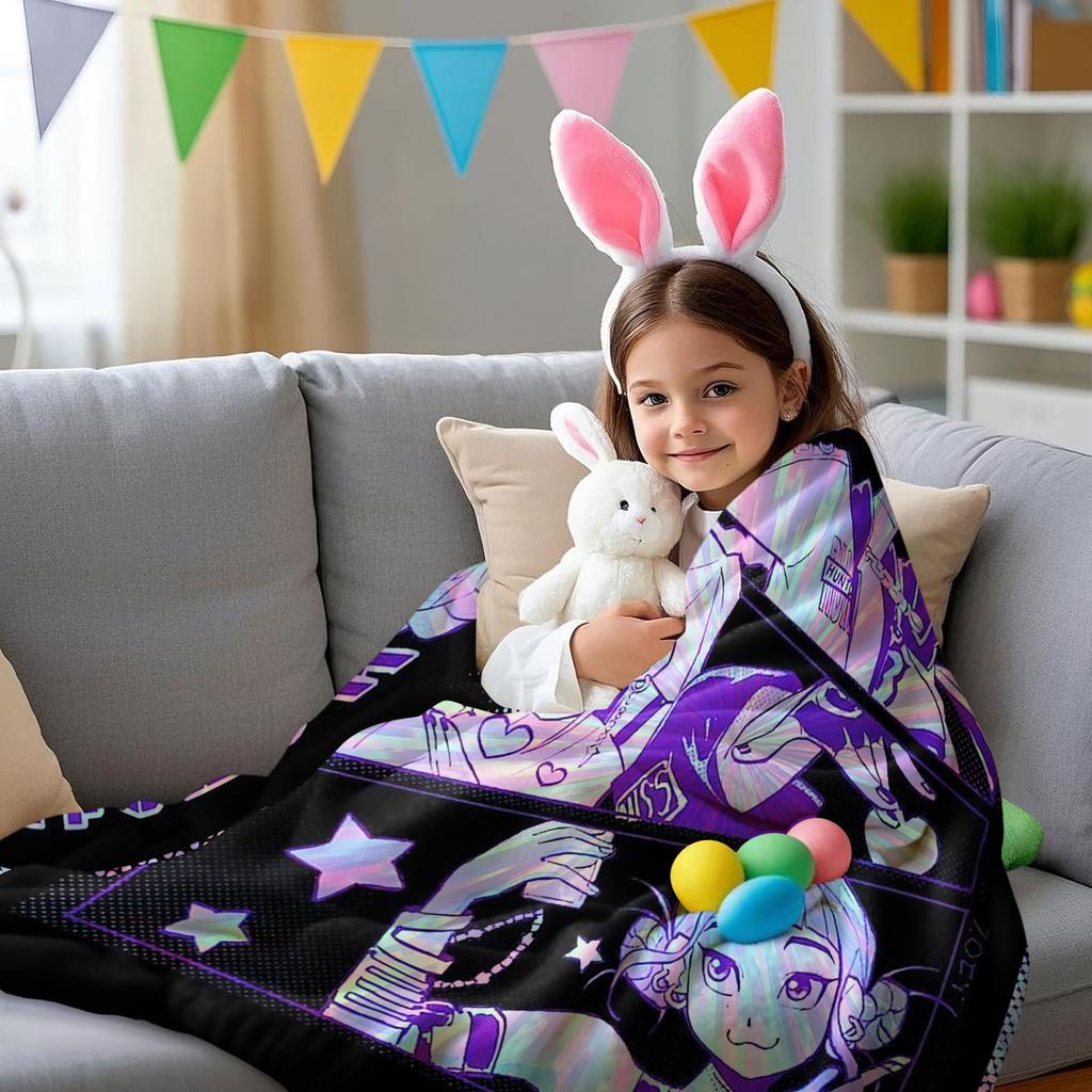K Pop Demon Hunters Blanket Soft Warm Flannel Throw Hot Anime Fan Gift for Travel Camping Sofa Bed Cover Living Room Dorm Decor