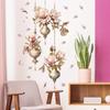 Vintage Floral Wall Sticker Self-Adhesive Removable for Bedroom Living Room Entryway Background Home Decor