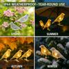 Solar Bird String Lights, Outdoor Waterproof Garden Light, Warm Glow LED Light for Patio Balcony Lawn Decor