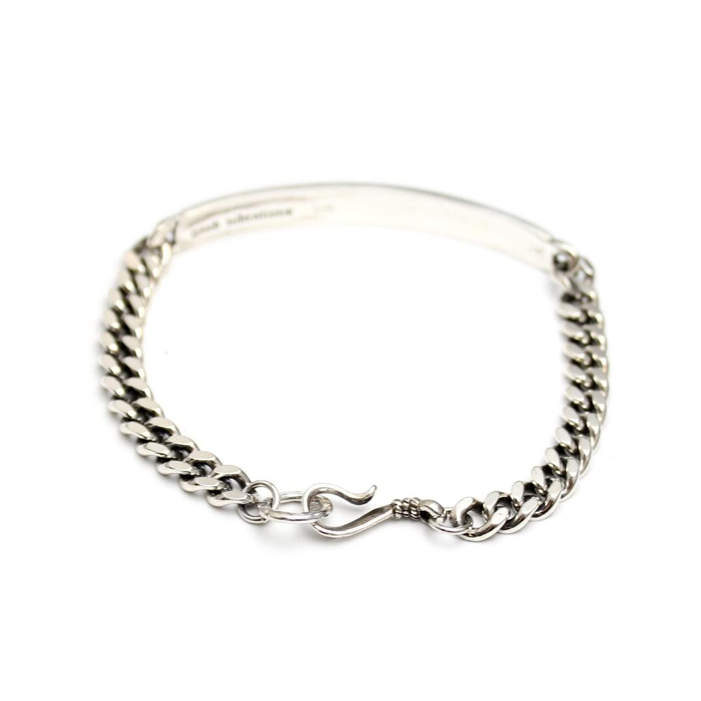 [World Accessories Carmelo] Chain Bracelet Plate Sterling Silver 925 Women's Good Vibrations