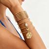 Light Luxury Gold Bracelet 9-Piece Set, High-End Flower Pearl Heart Lock Pendant Fashion Layering Stacking Hand Jewelry