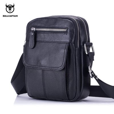 BULLCAPTAION Echtes Leder Umhängetasche Männer Umhängetasche Kleine Homme Satchel Mann Schulter Taschen