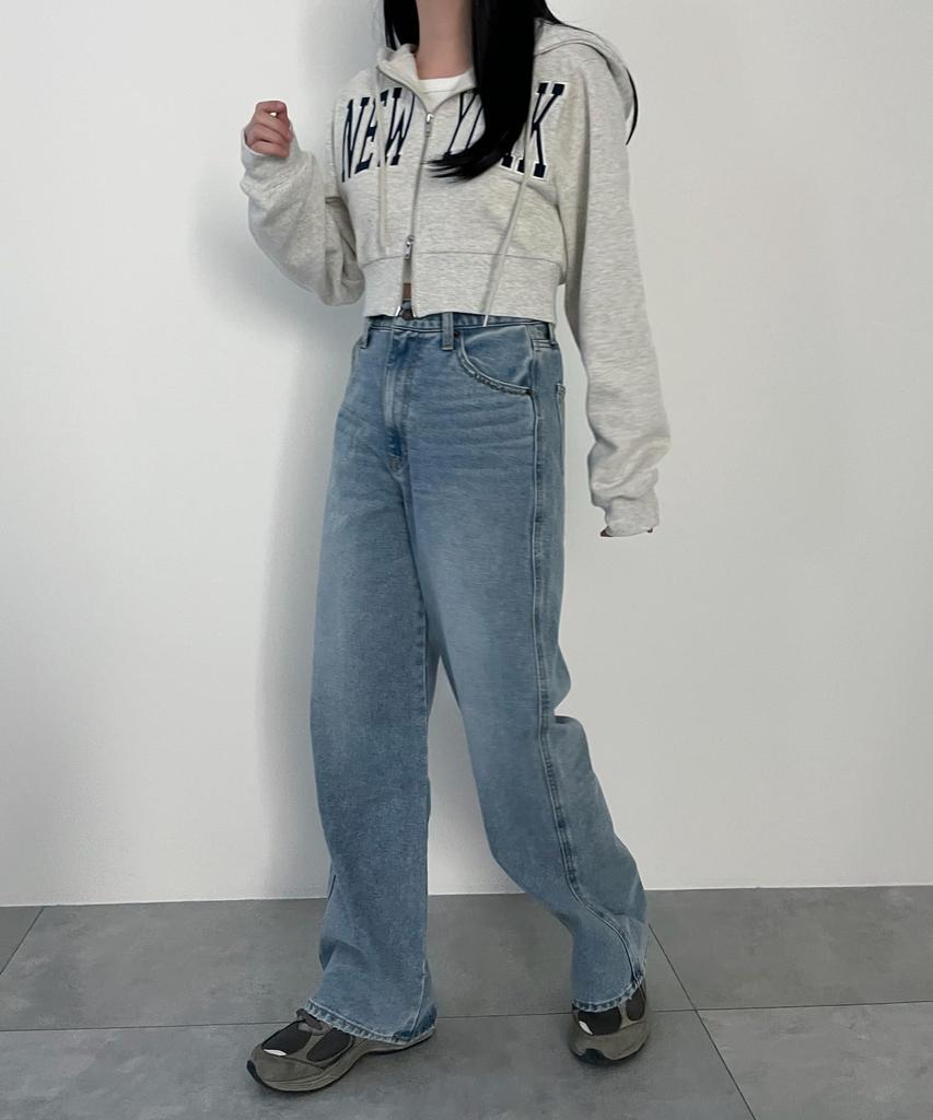 WEGO Denim Denim Long Size Type B Light Denim Women's Pants, Straight-leg Pants, Jeans, Bottoms, Pants, Simple, Casual, Stylish, Gift, Classic,