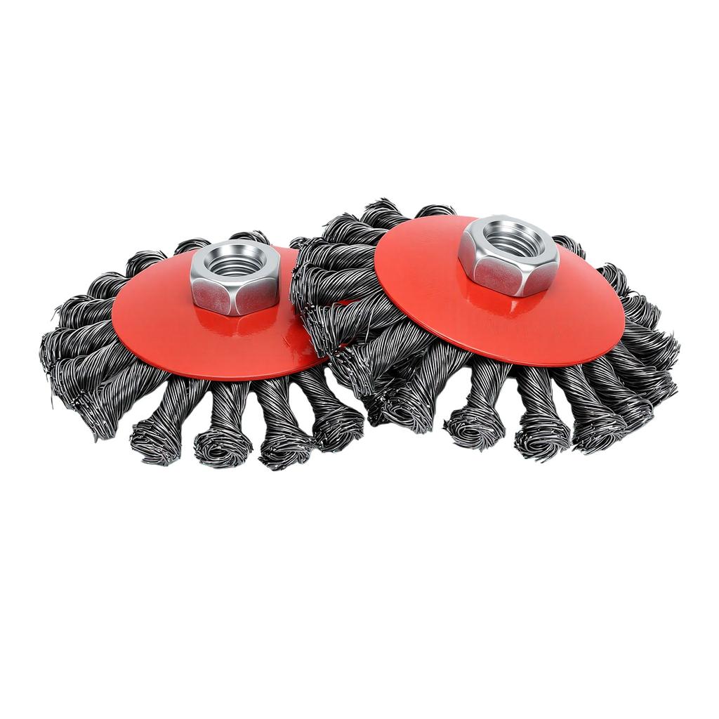 8pcs Carbon Steel Wire Wheel Brush Set 5 8 11 Arbor Wire Wheel Rust Removal Grinding Brush for Angle Grinder Deburring